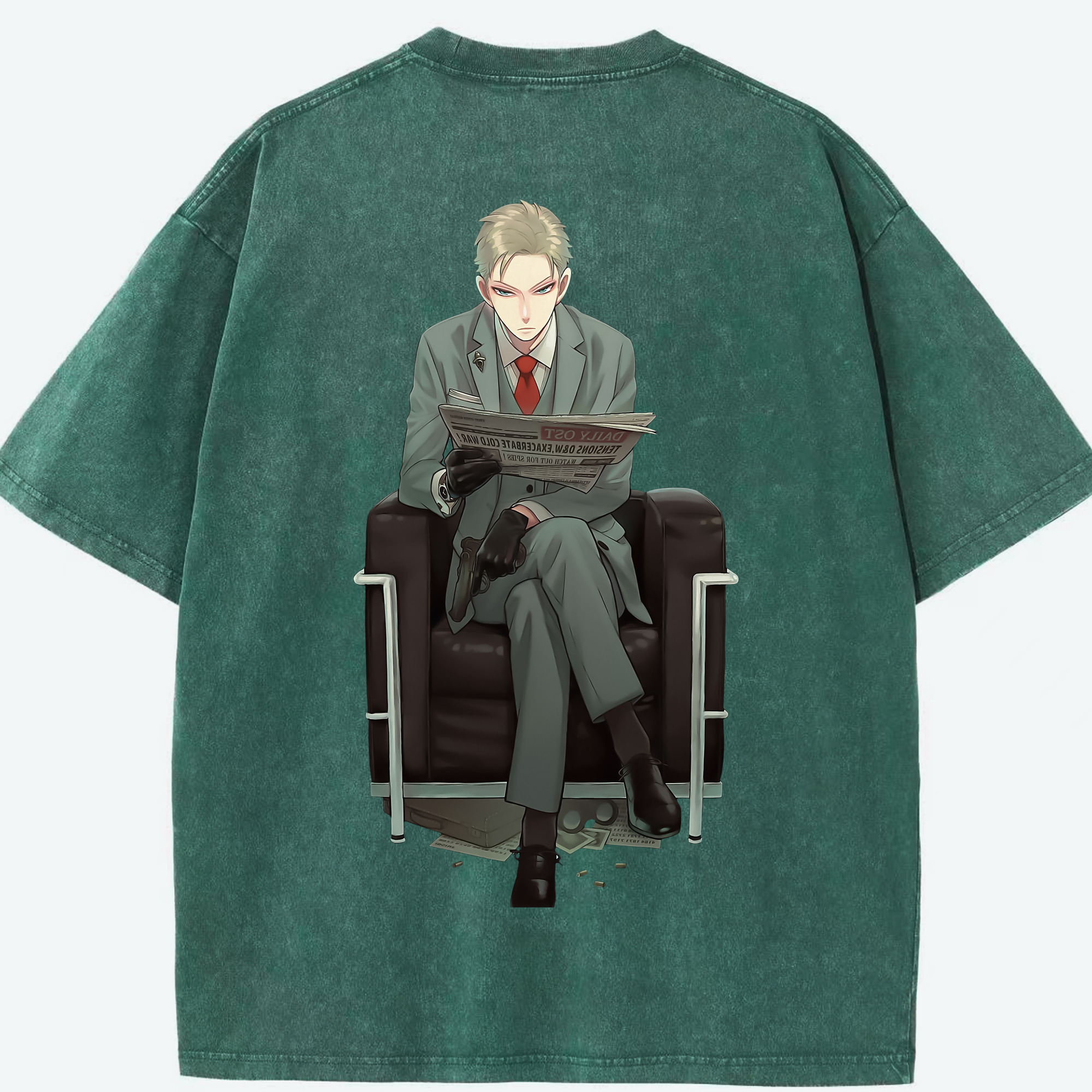 （画像用） SPY×FAMILY间谍家家酒 綿100% ヴィンテージ風 半袖Tシャツ（背面プリント）